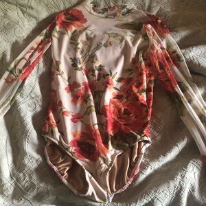 Five Dancewear Floral Mesh Leotard